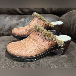 Jambu Sport Wedge Clogs with Faux Fur